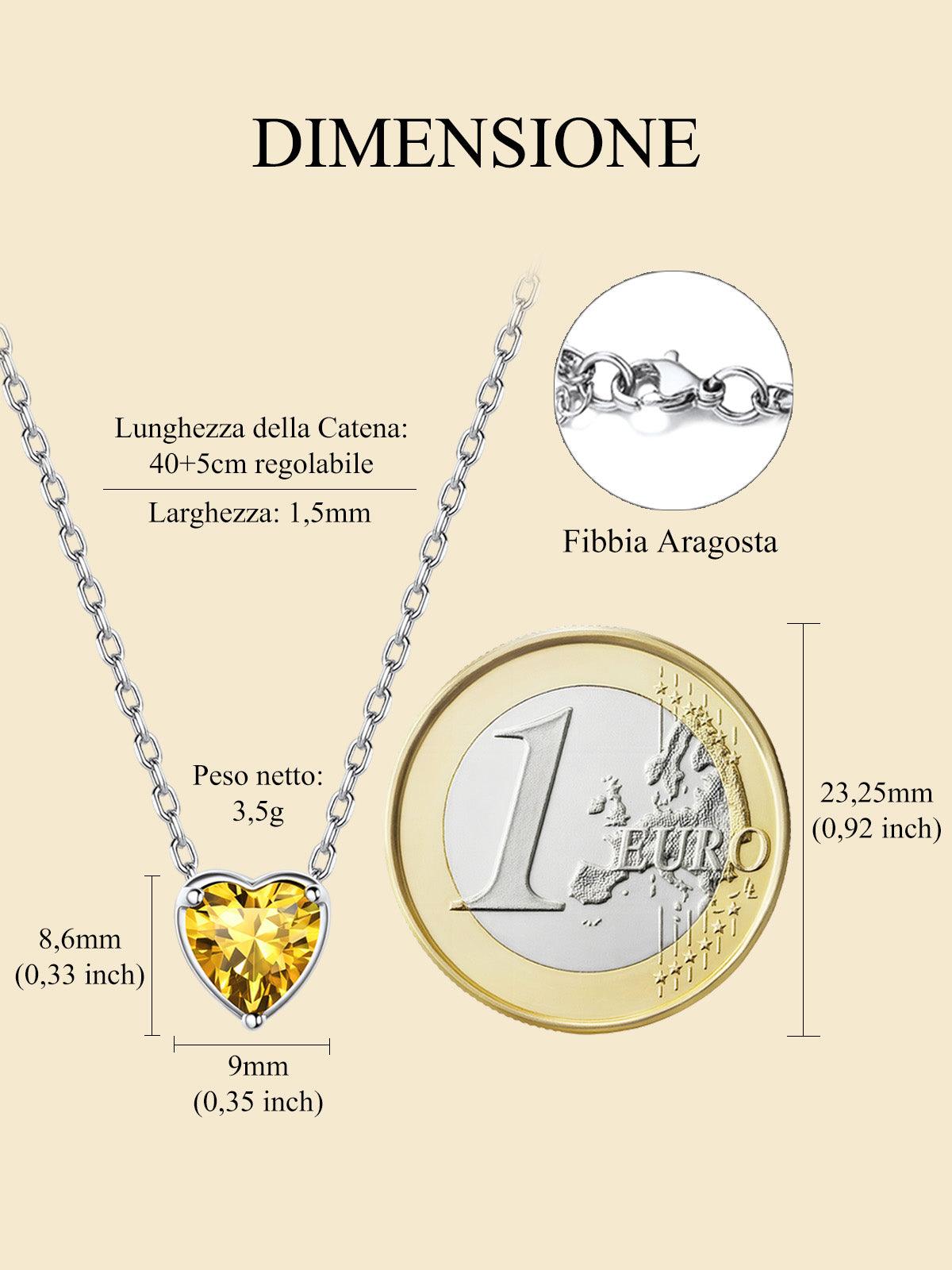 Silver Necklace 925 Sterling Silver Birthstone Love Heart Necklace Gifts for Women