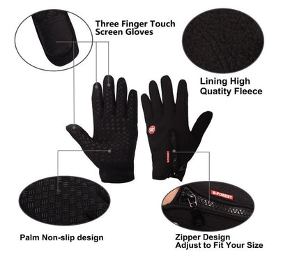 Winter Gloves Touch Screen Water Resistant Windproof Thermal for Running Cycling Driving Hiking for Men Women Outdoor Winter Gloves Touchscreen and Windproof Full-Finger for Sports Travel Daily Activities Anti-Slip Grip Lightweight Modern Unisex
