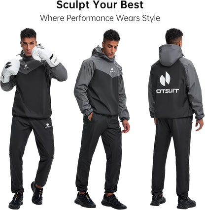 Sauna Suit for Men Sweat Sauna Jacket Pant Gym Workout Sweat Suits