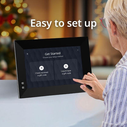 Nixplay Smart Digital Picture Frame 8 Inch Wifi Black AI Enhanced Landscape Mode with Mobile App & Preloaded Content for Gifted Family Playlists - Cloud Secure Storage Photo Decor