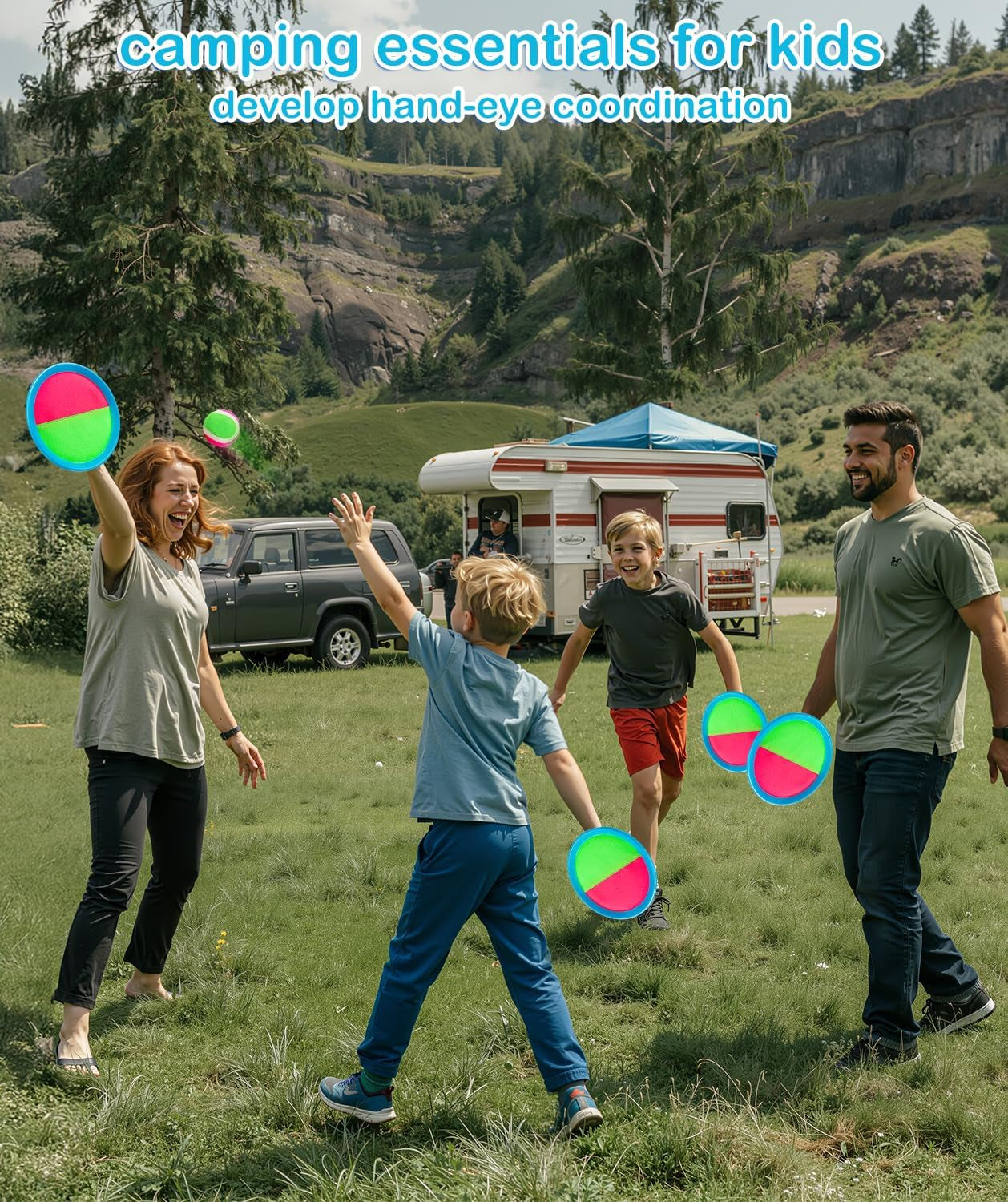 Kids Toys Toss and Catch Game Set Yard Camping Outdoor Games for Kids Ages 2-4 4-8 8-12, outside Beach Pool Toys for 3 4 5 6 7 8 Year Old Boys Girls Birthday Gift Family Vacation Essentials