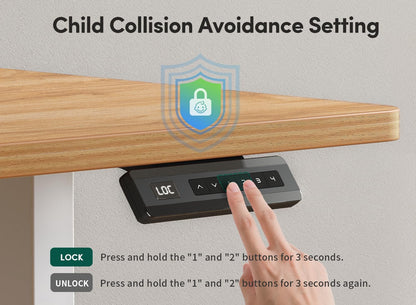 40 X 24 Inch Height Adjustable Electric Standing Desk with Double Drawer, Computer Desk, Home Office Stand up Table with 4 Height-Adjustable Feets & 2 Hooks, Light Rustic