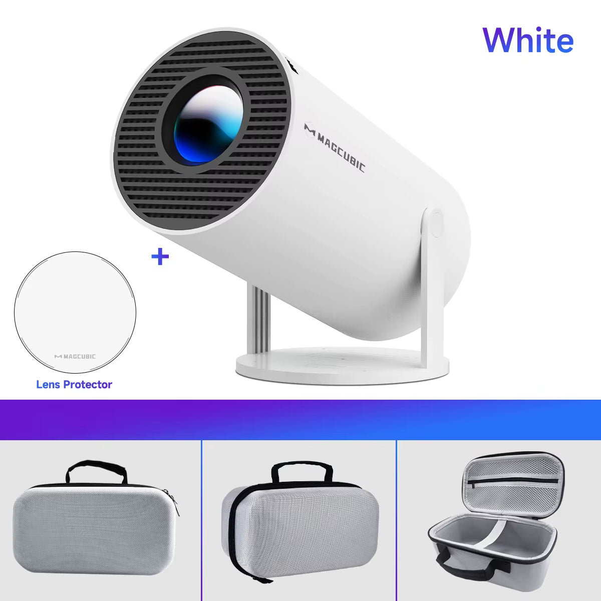 HY300 Pro 8K Android Projector with Dual WiFi 6, 290 ANSI Lumens, Allwinner H726, Bluetooth 5.0, 1080P and 1280x720P for Home Cinema and Outdoor Use