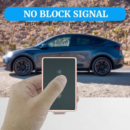 Transparent Card Key Holder for Tesla, Soft Card Case Cover for Model Y/3/S/X Cybertruck Accessories, Pink