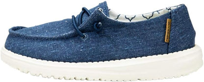 Girl'S Wendy Youth Linen Grey Multiple | Girl’S Shoes | Girl’S Lace up Loafers | Comfortable & Light-Weight