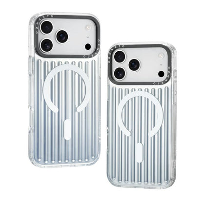 ORNARTO Iridescent Luggage Design Iphone 17 Pro/Pro Max Case Compatible with Magsafe Shockproof Military Grade Drop Protection