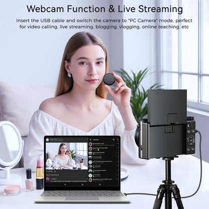 8K Digital Camera for Photography, 88MP Vlogging Camera for Youtube with 3" 180° Flip Screen, 18X Digital Zoom Point and Shoot Cam with 32GB Micro SD Card for Beginner