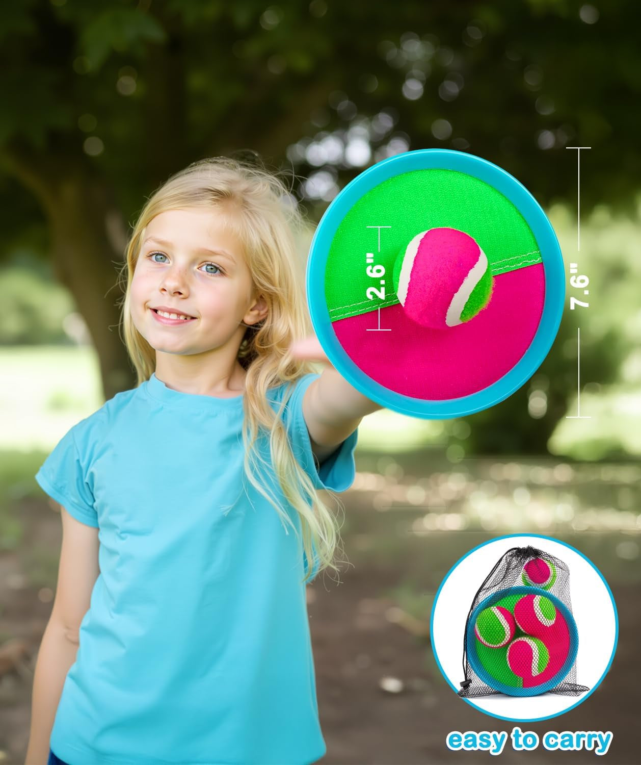 Kids Toys Toss and Catch Game Set Yard Camping Outdoor Games for Kids Ages 2-4 4-8 8-12, outside Beach Pool Toys for 3 4 5 6 7 8 Year Old Boys Girls Birthday Gift Family Vacation Essentials