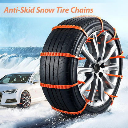 Universal Anti-Skid Snow Tire Chains, Emergency Traction Cables for Cars Suvs Trucks, Reusable Winter Safety Chains for Snow Ice Mud, 145-295Mm Tires (10)