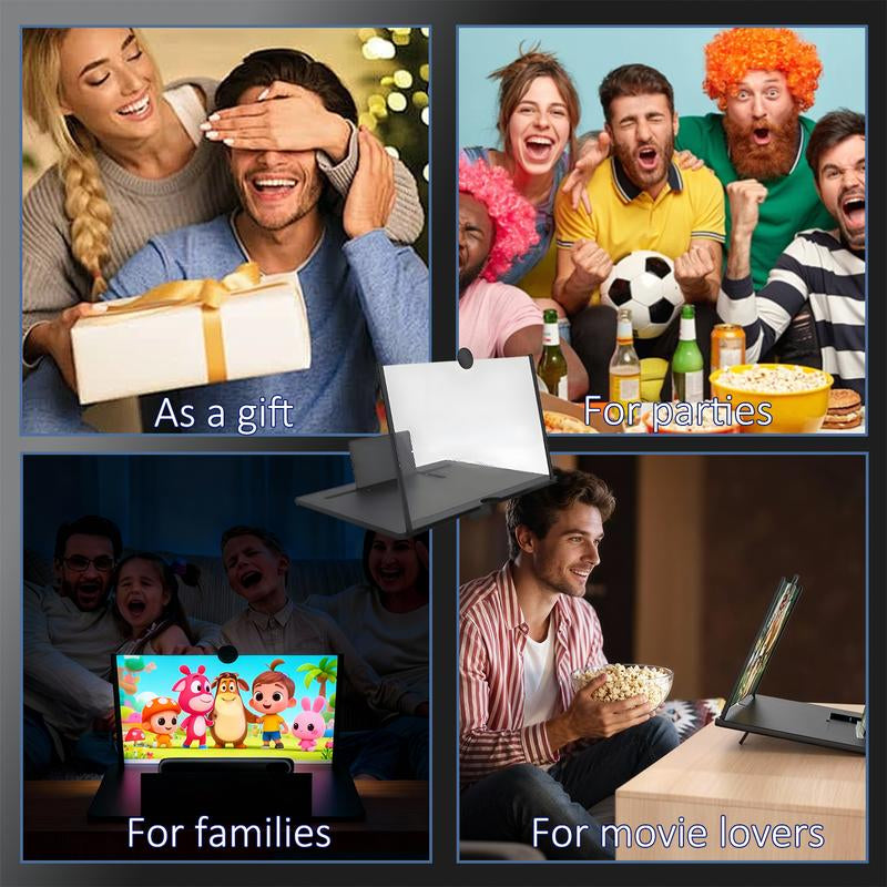 12"Mobile Phone Magnifier -Ultra-Hd Screen Magnifier for Easy TV Viewing Orientation for Landscapes Use Eyeprotection