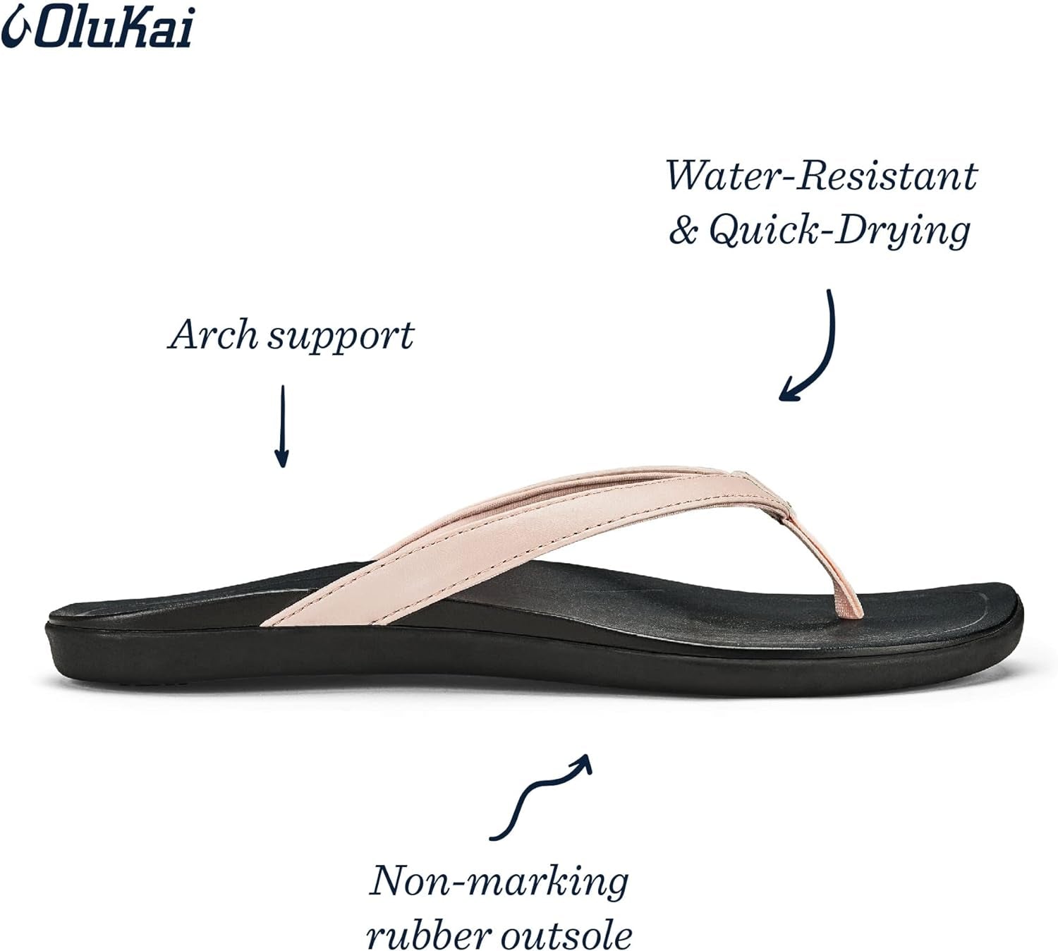 Ho'Opio Women'S Beach Sandals, Quick-Dry Flip-Flop Slides, Clean & Minimal Aesthetic, Water Resistant & Enhanced Traction, All-Day Comfort