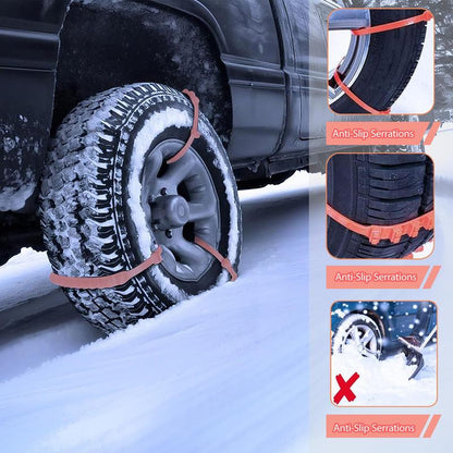 Universal Anti-Skid Snow Tire Chains, Emergency Traction Cables for Cars Suvs Trucks, Reusable Winter Safety Chains for Snow Ice Mud, 145-295Mm Tires (10)