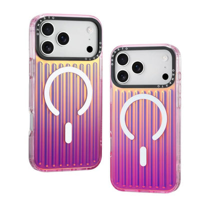 ORNARTO Iridescent Luggage Design Iphone 17 Pro/Pro Max Case Compatible with Magsafe Shockproof Military Grade Drop Protection