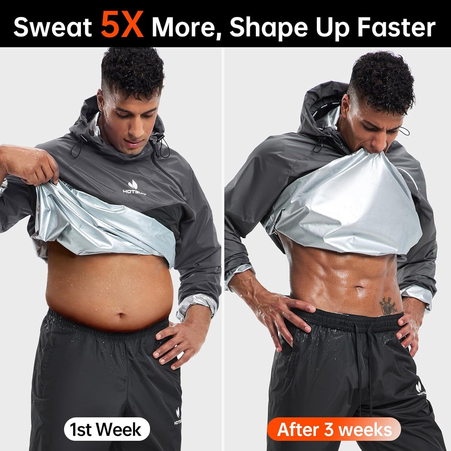 Sauna Suit for Men Sweat Sauna Jacket Pant Gym Workout Sweat Suits