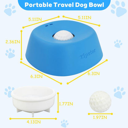 Yipetor Slow Feeder Dog Bowls for Liquid Treat, [Built-In Rolling Ball] No Spill Bone Broth Dog Licking Bowl, Multi-Purpose Puppy Yogurt Feeder Bowl for All Breeds Dietary Supplement/Post-Op Nutrition