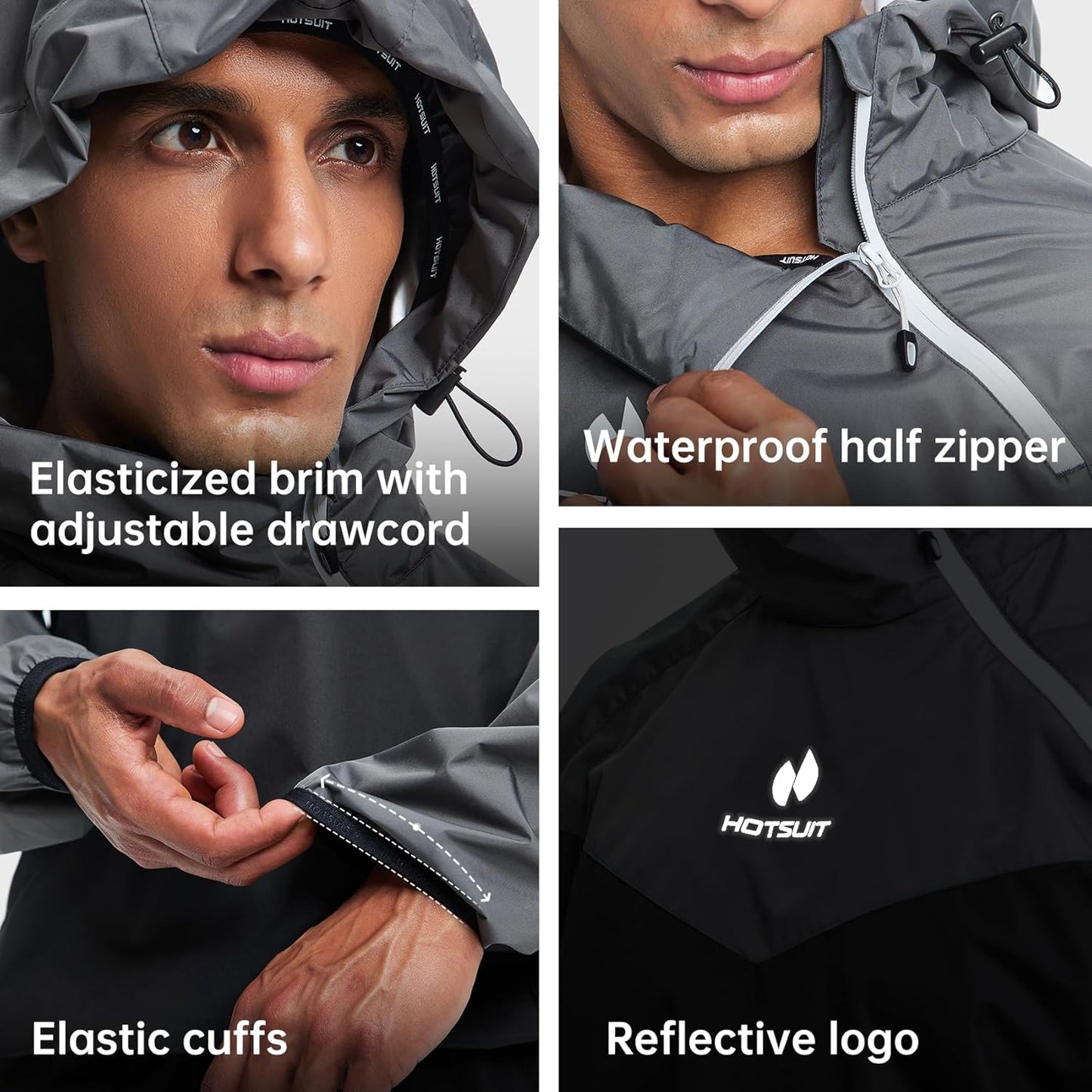 Sauna Suit for Men Sweat Sauna Jacket Pant Gym Workout Sweat Suits