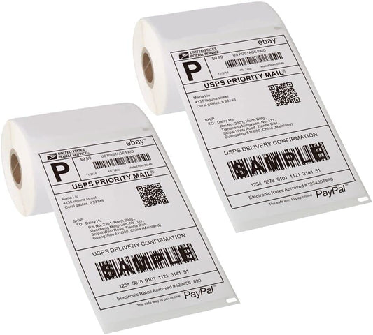 [2 Rolls, 440 Labels] 4”X 6” Postage Thermal Shipping Labels 4X6 Thermal Labels Roll Compatible with Dymo 4XL 1744907 Labelwriter