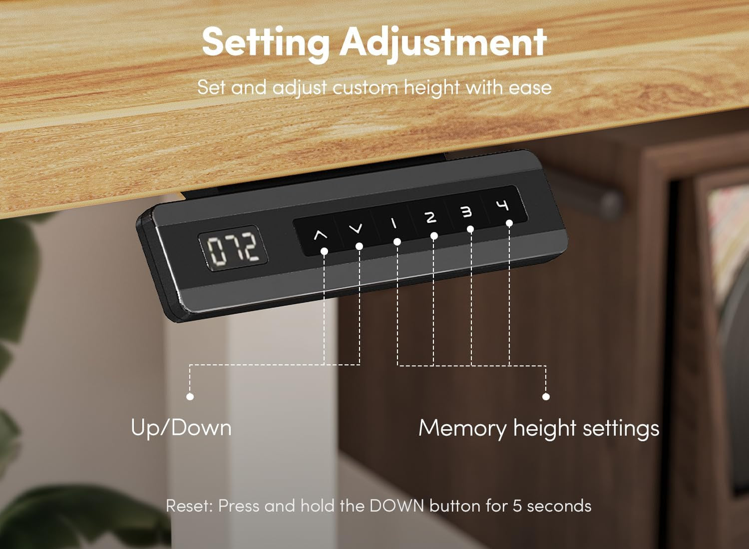 40 X 24 Inch Height Adjustable Electric Standing Desk with Double Drawer, Computer Desk, Home Office Stand up Table with 4 Height-Adjustable Feets & 2 Hooks, Light Rustic