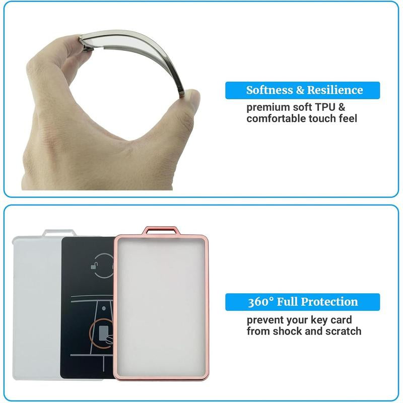 Transparent Card Key Holder for Tesla, Soft Card Case Cover for Model Y/3/S/X Cybertruck Accessories, Pink